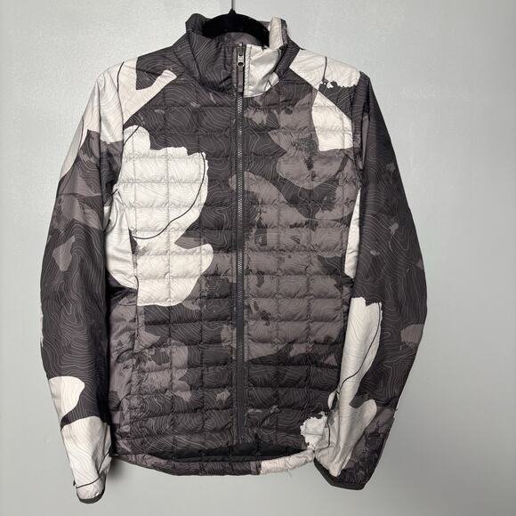 The North Face Women's Primaloft® Eco Jacket Small Gray White Camo Print Topo - Picture 1 of 9